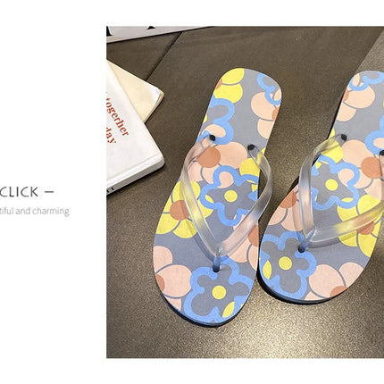 Flip Flops Trendy Summer Outerwear Fashionable Clip On Beach Slippers Anti Slip Couple'S Splint Slippers Leisure Convenience
