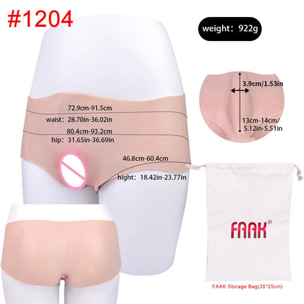 FAAK Silicone Crossdresser Thong Panty Camel Toe Hiding Gaff Shaping Brief Insertable Sexy Fake Pussy Vagina Underwear