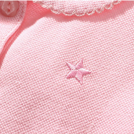 Little maven Girls Polo Shirts New Summer Girls Shorts Sleeve Shirts Solid Pink Colors Children's t-shirts for Girls Clothes