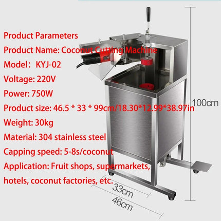 Electric Portable Multifunctional Coconut Cutting Machine Hotel Lid Opener Tool for Kitchen And Food Service