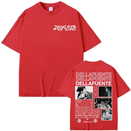 Rapper Dellafuente New Album 2025 Tour T-shirts Men Women Harajuku Gothic Hip Hop Punk T Shirt Fashion Casual T-shirt