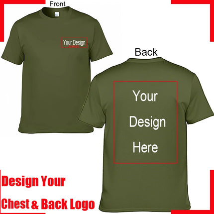 Men's Personalized Cotton T-shirt Custom Text Name Tsihrts Add Your Own Message Fashion men tshirt bigger size 4XL 5XL