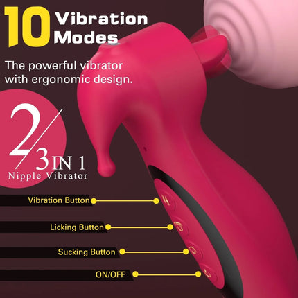 KUSHOR Powerful Sucking Vibrator for Women Tongue Licking Vibrating Clitoris Sucker Vibrator Nipple Stimulator Adults Sex Toy