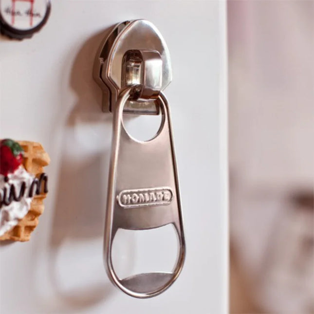 Creative Large Magnetic Zipper Bottle Opener Beer Bottle Opener with Refrigerator Magnet Personalized Bottle Opener
