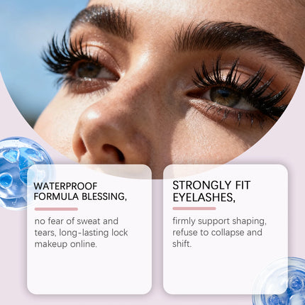 2 in 1 Mascara Waterproof Long-Lasting Makeup Eyelash Glue Smudge Proof Volumizing Curl Mascara Natural Eyelash Shaping Cosmetic