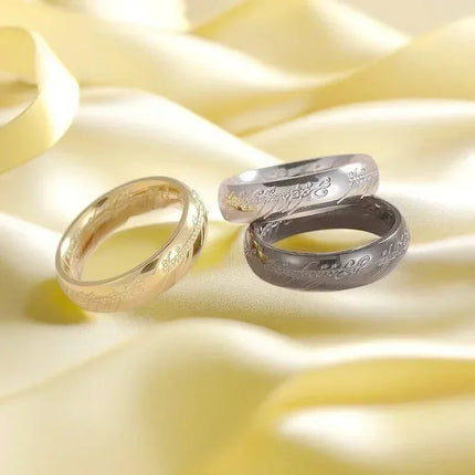 Language Carving Not Fade Rings for Unisex Fashion Minimalist Accessories Titanium Steel Jewelry