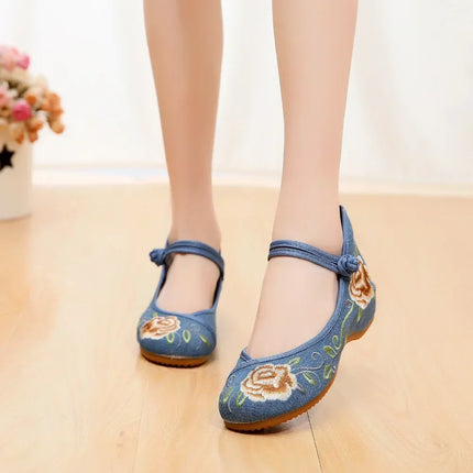 Casual Shoes for Women, Fashion Vintage Elegant Ethnic Style Embroidery Streetwear Chinese Style Women's Shoes, Summer New