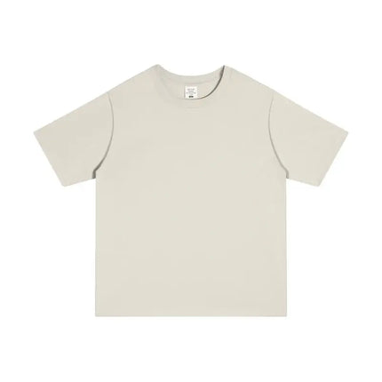 250GSM Customized Printed LOGO Solid 100% Cotton T-shirts Basic Tee Casual Oversized Drop Shoulder Quality Short T-shirt Men