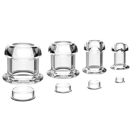 Hollow Anal Plug with Removable Cap Silicone Tunnel Butt Plug Anal Dilator Stretching Adult Sex Toy for Men Women Gay Fetish