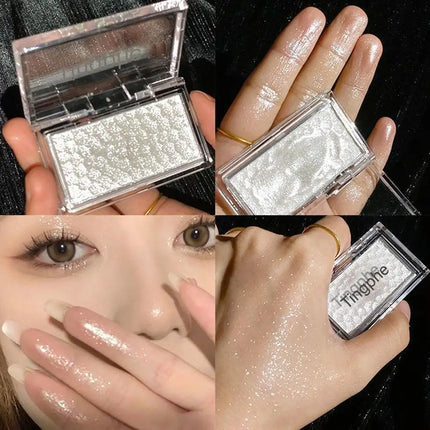 Potato Glitter Monochrome Eyeshadow Palette Natural Light Highlighter Powder For Delicate Eye Makeup Diamond Brightening