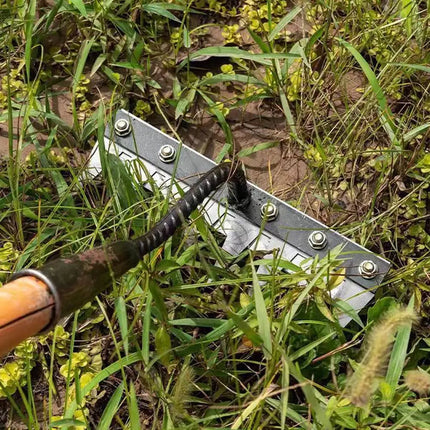 Stainless Steel Weeding Rake Tool For Efficient Garden Weed Removal Multi-Tine Weed Puller Tool For Labor-Saving Weeding