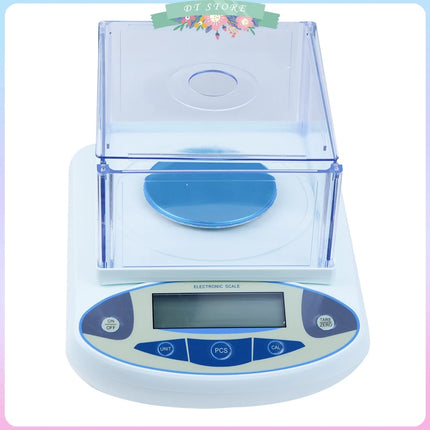 500gx0.001g Electronic Balance Scale with Windshield High Precision Laboratory Solid Analytical Digital Precision Balance Scale
