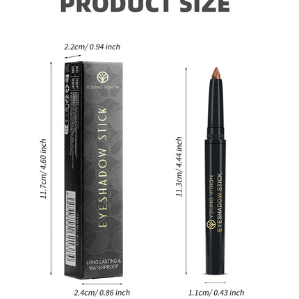 YOUNG VISION 12 Color Eyeshadow Stick Waterproof  Pearl Shimmer cream formula easy to color fine and smooth Woman makeup