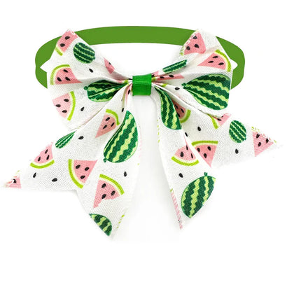50pcs Summer Dog Neckties Fruit Style Adjustable Small Dog Puppy Bow Tie Collar Pets Grooming Pet Accessories for Small Dogs