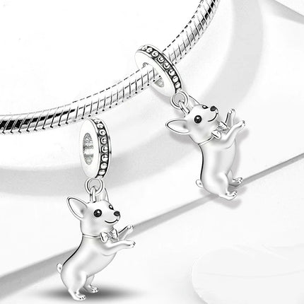 925 Sterling Silver Hedgehog Dinosaur Animal Series Spot Dog Charms Beads Fit Original Pan Bracelet High Quality DIY Jewelry