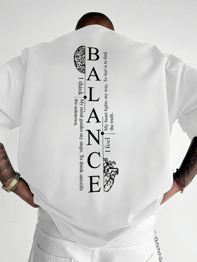 Fashionable New Men's Large Letter Printed Breathable Comfortable Crew Neck T-Shirt Summer Outdoor Urban Casual Top