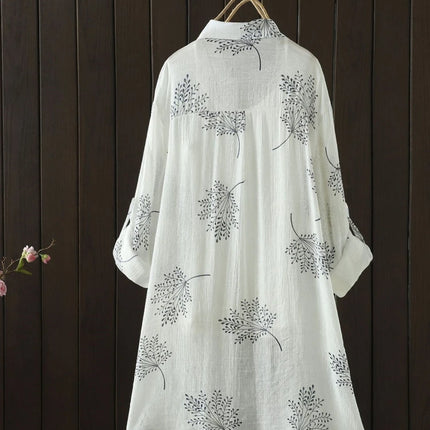 Plus Size Women's Shirt 2025 Summer New Hot Elegant Printing Blouse Female Loose Casual Long Sleeve Cool Top Vintage Streetwear