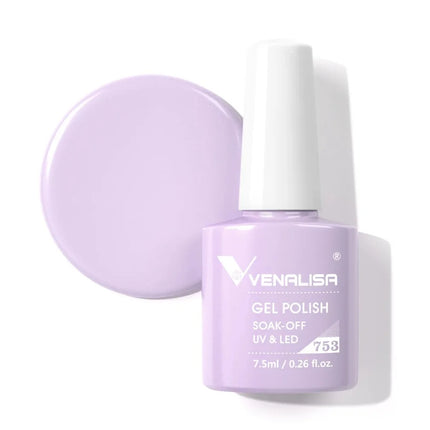 Venalisa 7.5ml Gel Nail Polish, White Cap, Glass Formula, No Wipe Top Coat, UV LED Soak-Off Glitter Color Nail Lacquer