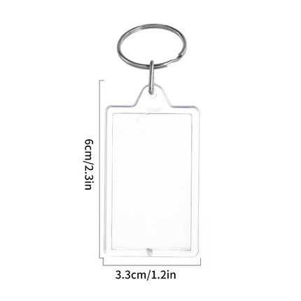 5/20pcs Transparent Photo Frame Keychain Tassels Snap-In Custom Insert Photo Acrylic Blank Keyring Clear Blank Picture Pendant