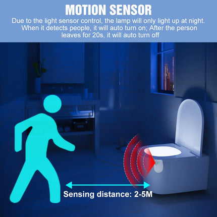 RGB LED Toilet Bowl Lamp PIR Smart Motion Sensor Night Lights AAA Battery Powered For Washroom Bathroom WC Toilet Seat Backlight