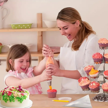 13PCS Russian Piping Tips Set Cake Decorating Kit- 7 Flower Nozzles,EVA Bag & Tools - for DIY Cake Puff Decoration Baking Tools