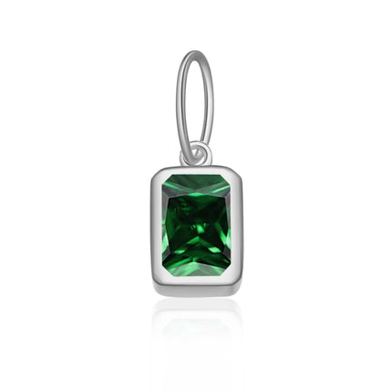 DPLAOPA 925 Sterling Silver 12 Birthstone CZ  Clips Charm Beads Pendant For Necklace And Bracelet 2024 Women Luxury Fine Jewelry