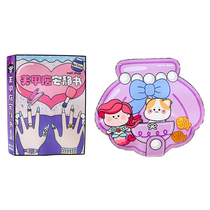 Developmental 3D Nail Shop Quiet Book Creative Homemade DIY Dress Up Puzzle Style Craft Makeup Quiet Book Toddlers