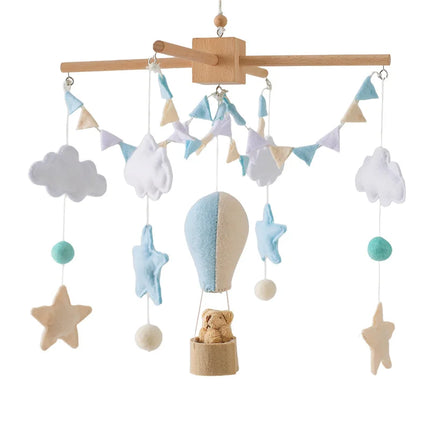 Baby Mobile Crib Bed Bell Musical Rattles Toys Soft Felt Cartoon Animal for Infants Nursery Mobiles Forest Animals Crib Toys
