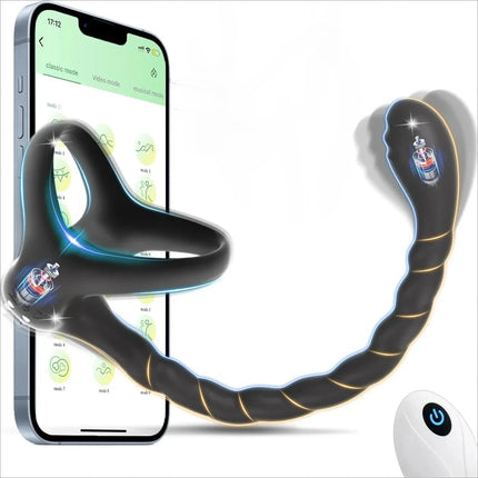 3 in 1 Anal Vibrator for Men Prostate Massager Male Vibrator Cock Ring Taint Stimulator Remote Control Anal Beads Adult Sex Toys