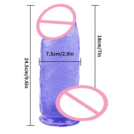 D 7.5CM SUPPER thick dildo Huge Realistic Giant Long Dildo Soft Silicone Vaginal Masturbators Penis Erotic Toy for Women - DILDO