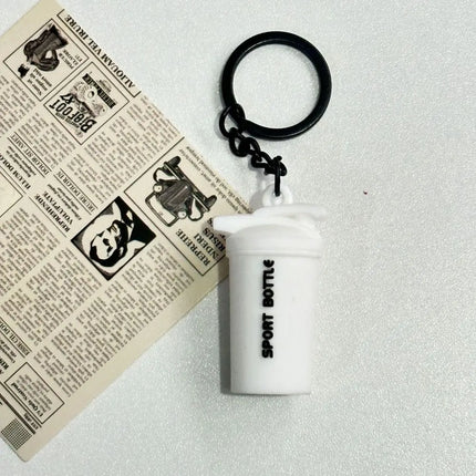 Mini Barbell Plates Key Chain Water Cups Creative Simulation Dumbbells Keyring Kettlebells Bag Charm Fitness Series Pendant