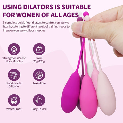 6 pcs Silicone Geisha Kegel Balls Pelvic Floor Muscle Training Ball Exercise Ben Wa Vaginal Tightening Balls Sex Toy for Women
