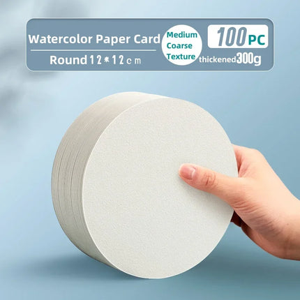 Square/Round Professional Watercolor Paper Postcard 300g 50/100/200 Sheets Coloring Drawing Paper Sketchbook Art School Supplies