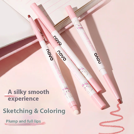 NOVO Waterproof lip liner with a matte finish Easy to apply, long-lasting and smudge-proof Defines full lips