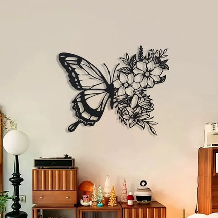 1pc Metal Exquisite Butterfly Metal Wall Decor - Printmaking Other - Unique Iron Hanging Art for Bedroom Living Room Home