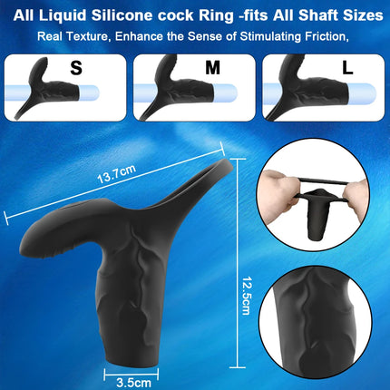 Vibration Locking Sperm Ring Penis G-spot Clitoris Stimulation Delay Ejaculation Penetration Vibrator Male Sex Toys Couple Game