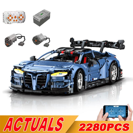 2280Pcs Technical Car Building Blocks Remote Control Moter Power M4 Super Sports Car Bricks Thunderr Car Model Toys Kids Gifts