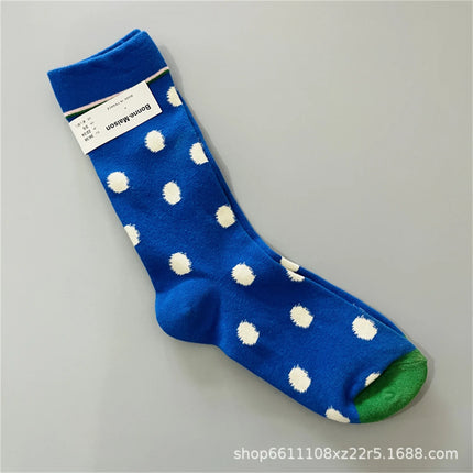 Bonne Maison French Small Batch Women's Fun Oil Painting Style Mid-Calf Cotton Dopaamine Colorful Socks Moisture Wicking Sweat