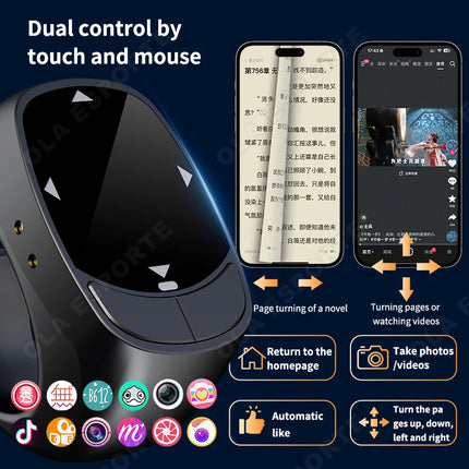 New Bluetooth Remote Control Touch Screen Page Turner Camera Video Recording Music Control For iPad iPhone Remote Scrolling Ring