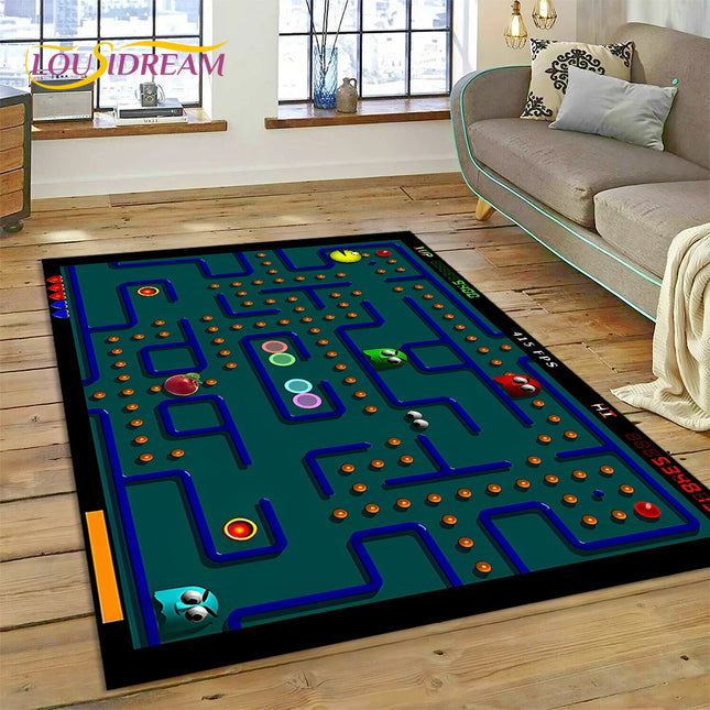 Retro Pacman-n Classics Game Rug Carpet for Living Room Bedroom Home Decor, Non-slip Floor Mat Decoration for Sofa Doormat Kids