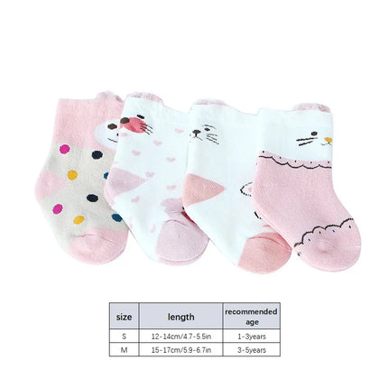 Cute Cartoon Baby Socks Winter Thicken Warm Terry Sock for Newborn Korean Kawaii Infant Toddler Girls Boys Middle Tube Socks