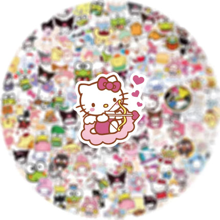 50/100/200pcs Kawaii My Melody Kuromi Hello Kitty Stickers for Kids Girl DIY Stationery Diary Cute Cartoon Sanrio Sticker Decals