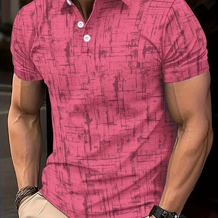 2026 Summer New Style Men's Short-Sleeved Polo Shirt - Street Casual Fashion Comfortable Breathable 3D Pattern Print