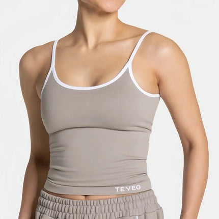 TEVEO Ignite Cami Top Sports Yoga Vest Underwear Woman Fitness Tops Gym Beautiful Back Bra Running Workout Halter