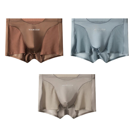 1/3PCS Luxury Satin-like Ice Silk Men Underwear Cool Breathable Double-side Mesh Men's Panties High Elastic Seamless Lingeries