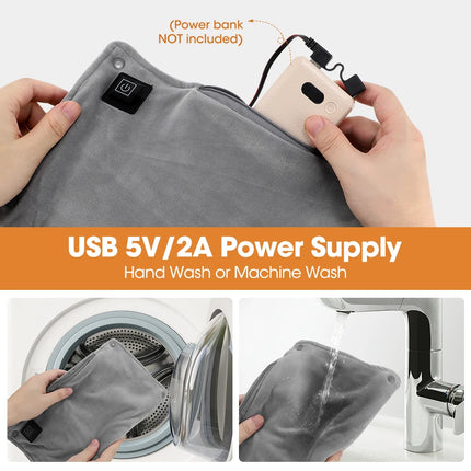 Hand Warmer USB Rechargeable Electric 3 Gears Heating Pad Explosion-Proof Winter Warming Hand Pillow for Camping Hiking 30*60cm