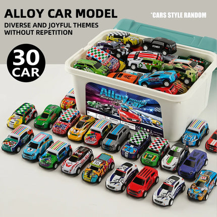 Children's Toy Car Set, Includes Metal Cars with Pull-Back Function and Storage Box, 20/30/50Pcs Small Cars in Random Colors, Perfect Birthday Gift for Boys and Girls Aged 3 and Above