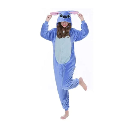 Stitch Pluto Eeyore Tiger Onesies Kigurumi Cosplay Costume  Animal Piglet Tigger Olaf Anime Pajamas Adults Jumpsuits Homewear