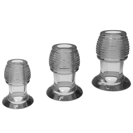 Orissi  S M L Hollow Tunnel Anal Plug Clear Transparent Threaded Butt Plug Set Anus Dilator Speculum BDSM Toy，Adult toys