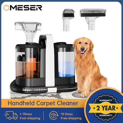 OMESER W07 Handheld Carpet Cleaner 600W 15KPa Corded Spot Clean Machine Wet Fabric Carpet Sofa Cleaning Pet Portable Car